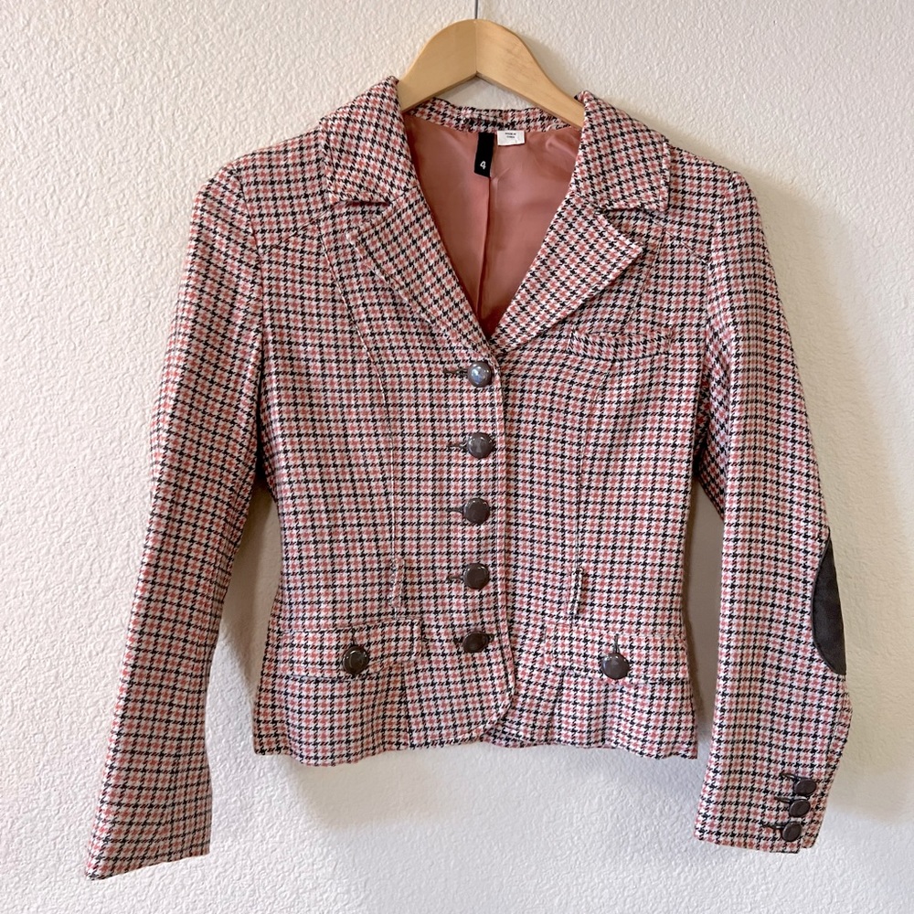Vintage style plaid blazer, size 4